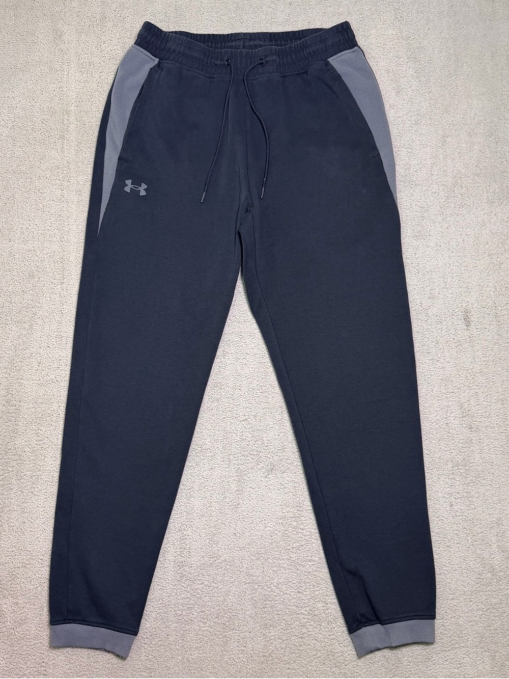 Under Armour Jogger Sweatpants Mens Large Black Pull On Elastic Waist Drawstring